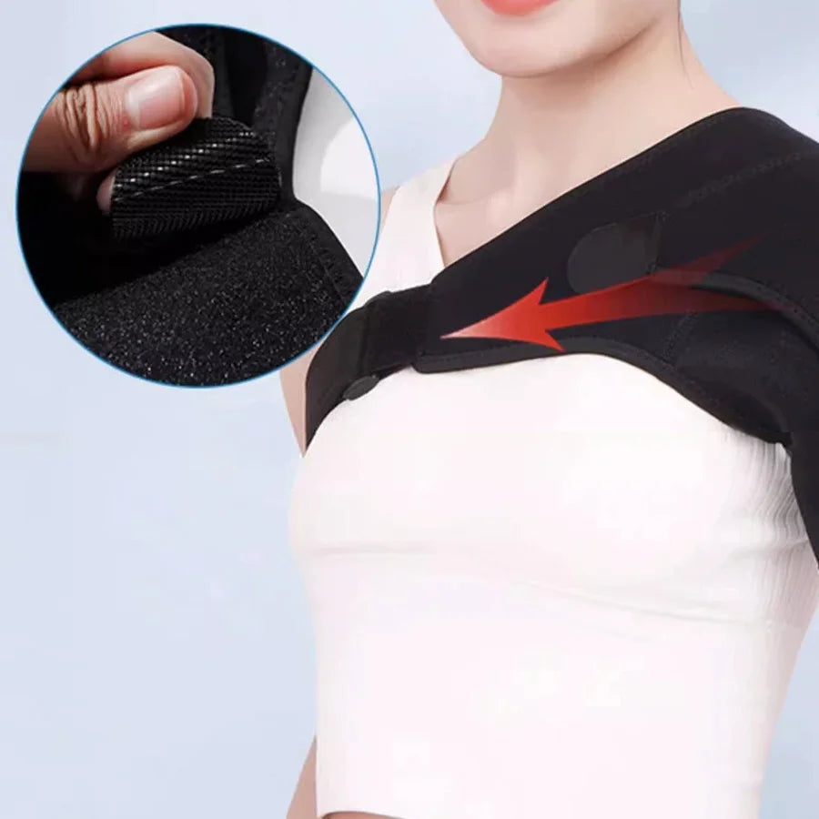 Adjustable Shoulder Brace with Pressure Pad Orthopedic Brace for Left and Right Shoulder Injuries Protect Back Belt Breathable
