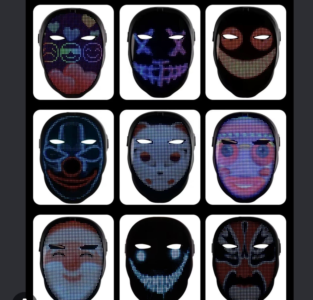 LED Mask with Gesture Sensing for Halloween Party Festival Performance Luminous Mask NEW Electronic Light up Mask