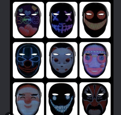 LED Mask with Gesture Sensing for Halloween Party Festival Performance Luminous Mask NEW Electronic Light up Mask