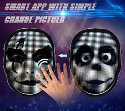 LED Mask with Gesture Sensing for Halloween Party Festival Performance Luminous Mask NEW Electronic Light up Mask