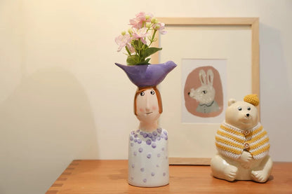 Vase Home Decor Room Decoration Ceramic Vases Desktop Art Sculpture Flower Arrangement Wedding Decoration Flower Pot Furnishing