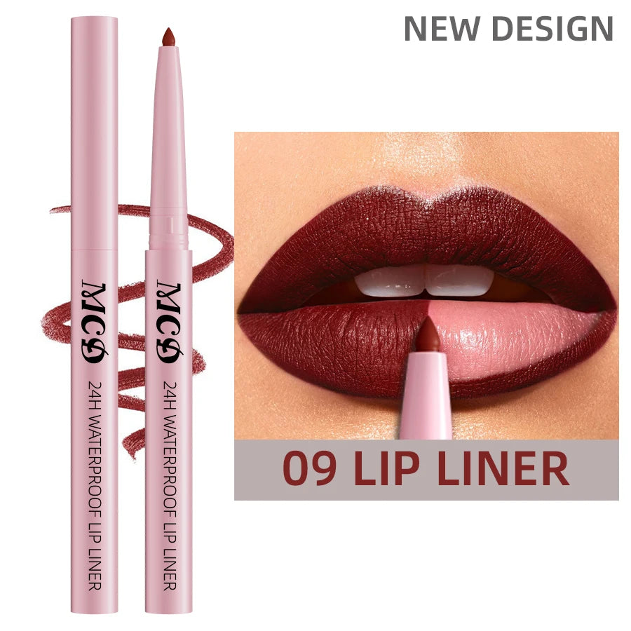 1PC Waterproof Matte Lip Liner Contours Lips in Shades Sexy Red Lipstick Natural Color Lip Makeup Hydrating Lip Cosmetic Gifts