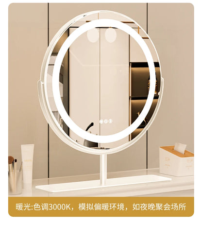 Living Room Wall Mirror Dressing Led Light Standing Vanity Mirror Circle Round Espejo Redondo Home Decoration Accessories