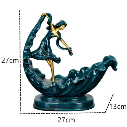 Decorative Wine Holder Shelf For Bottles Rack Wine Storage Resin Bar Cabinet Display Stand Decor Table Top Dancing Girl Grace