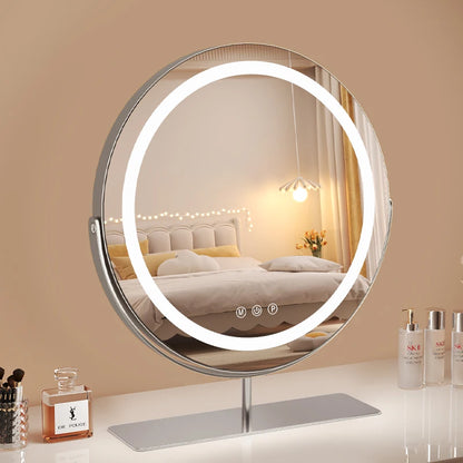 Living Room Wall Mirror Dressing Led Light Standing Vanity Mirror Circle Round Espejo Redondo Home Decoration Accessories