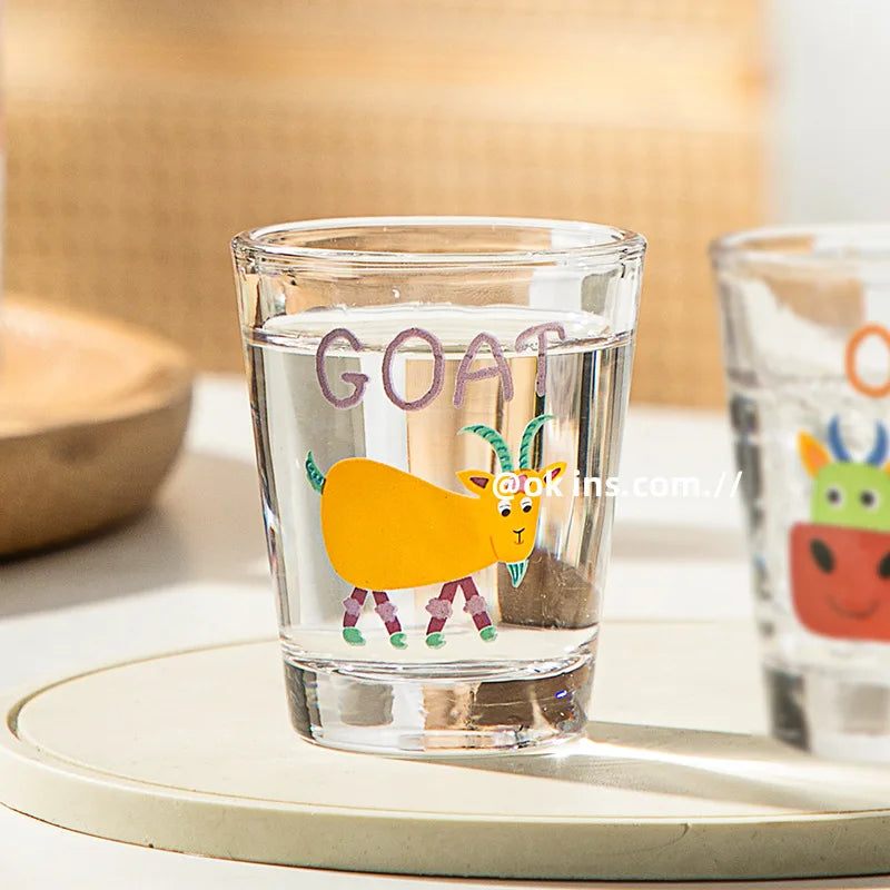 Shot Glass Soju Cup Household Small Wine Cup Creative Twelve Zodiac Wine Cup Mini Sake Glass Housewarming Christmas Gifts