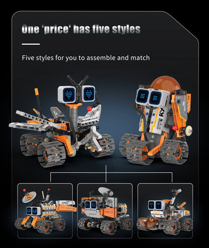 5-in-1 transforming robot model assembly toy, electric robot building blocks toys, educational toy, children's birthday gift.