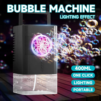 Highly durable, portable bubble generator with a large capacity of 400 ml – perfect for outdoor gatherings.