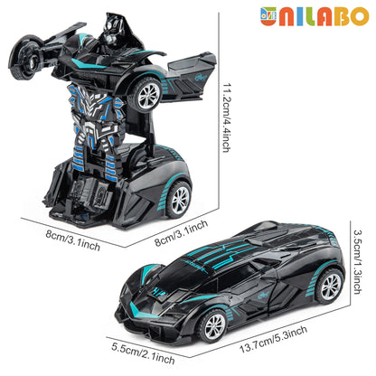 Transformable Robot Sports Car Toys, No Batteries, Educational Kids Gift, Colorful Model Vehicle for Play Learning