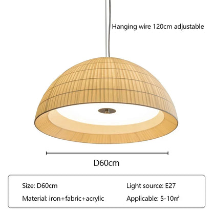Home Decor Fabric Restaurant LED Chandeliers for Bedroom Coffee Dining Room Table Bar Pendant Lamp Lighting Suspension Luminaire