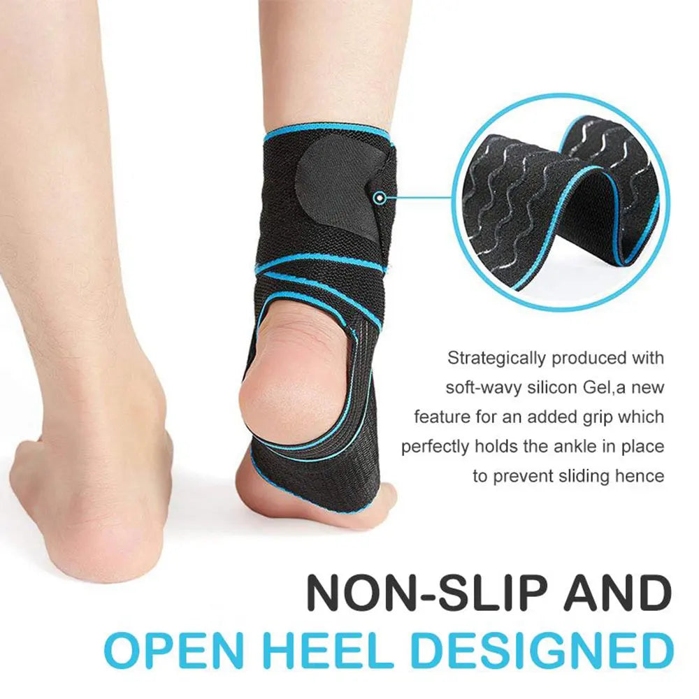 1 PCS Elastic Silicone Ankle Support Brace Strap Basketball Football Professional Ankle Brace Wraps, Adjustable Ankle Stabilizer