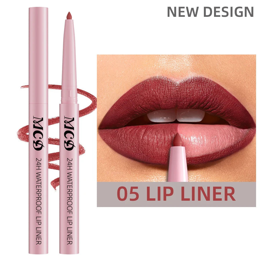 1PC Waterproof Matte Lip Liner Contours Lips in Shades Sexy Red Lipstick Natural Color Lip Makeup Hydrating Lip Cosmetic Gifts