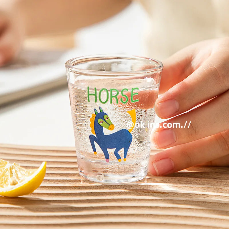 Shot Glass Soju Cup Household Small Wine Cup Creative Twelve Zodiac Wine Cup Mini Sake Glass Housewarming Christmas Gifts