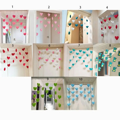 Partition Girls Room Decor High Beauty Women Gift Door Hanging Curtain Love Hearts Pendant Home Decor Door Curtain Ornaments