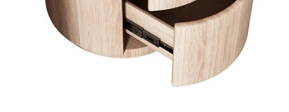 Home Living Room Sofa Side Cabinet, Creative Round Solid Wood Bedside Table, New Simple Modern Small Bedroom Storage Cabinet