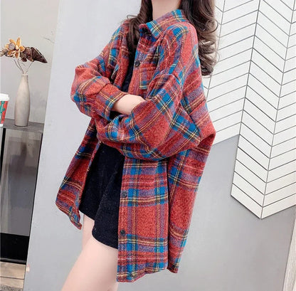 Jacket for Women Check Spring Autumn Vintage Coats Woman 2025 Trend Luxury Long Sleeve Casual Clothing Promotion Youthful Offer