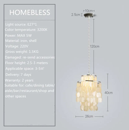 Shell chandelier room decoration living  bed Art Chandelier creative designer lamp restaurant Nordic style