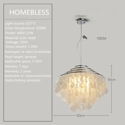 Shell chandelier room decoration living  bed Art Chandelier creative designer lamp restaurant Nordic style