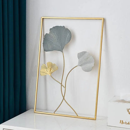 Room Wall Hanging Decor Home Decoration Handicraft Leaves Sculpture Desktop Ornaments Iron Arts Crafts Ginkgo Leaf Ornaments
