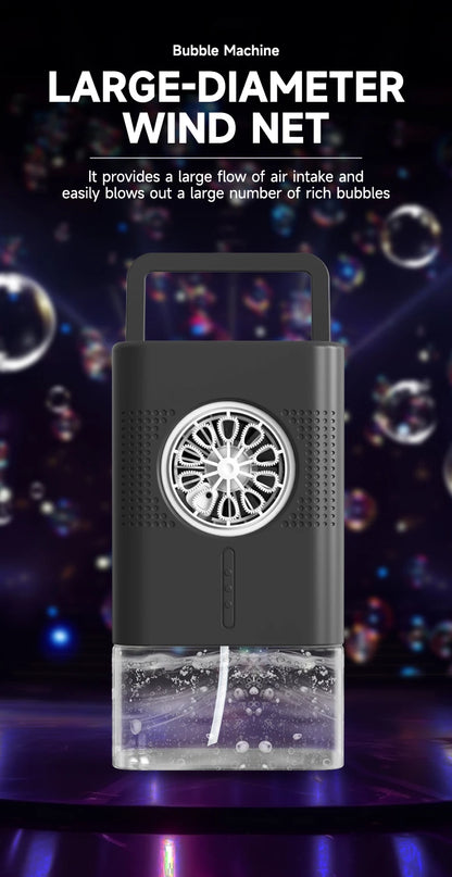 Highly durable, portable bubble generator with a large capacity of 400 ml – perfect for outdoor gatherings.