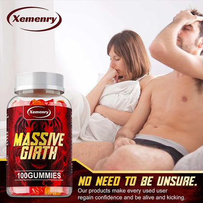 Massive Girth Gummies for Men - Men's Vitality Enhancer, Increase Size and Stamina, Boost Strength and Confidence