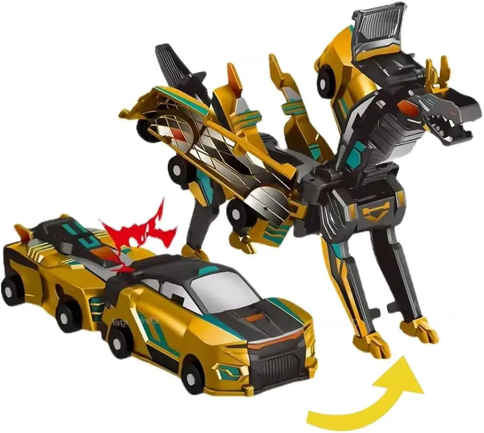 Transforming Dinosaur Car Toy, 2 Magnetic Cars Transform into Dinosaur Toys for Kids Toddler Fun Deformation Robot Dino Car Toys