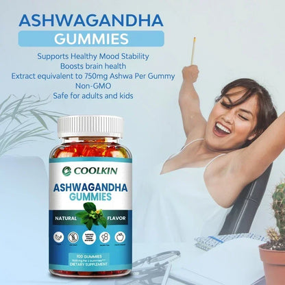 Ashwagandha Gummies - Relieve Stress, Improve Concentration, Promote Brain and Energy Balance, and Improve Sleep Health