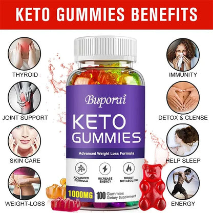 Keto Gummies 1000MG - Burn Fat, Promote Metabolism, and Increase Vitality, Relieves Bloating, Helps Detoxification and Cleansing
