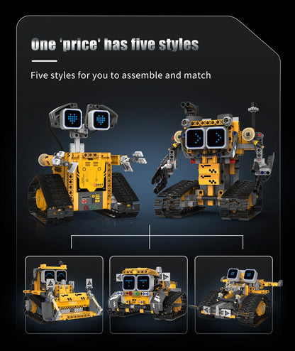 5-in-1 transforming robot model assembly toy, electric robot building blocks toys, educational toy, children's birthday gift.