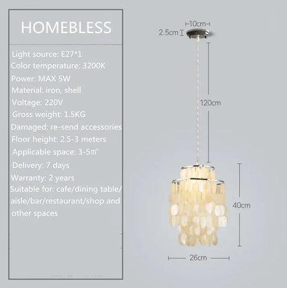 Shell chandelier room decoration living  bed Art Chandelier creative designer lamp restaurant Nordic style