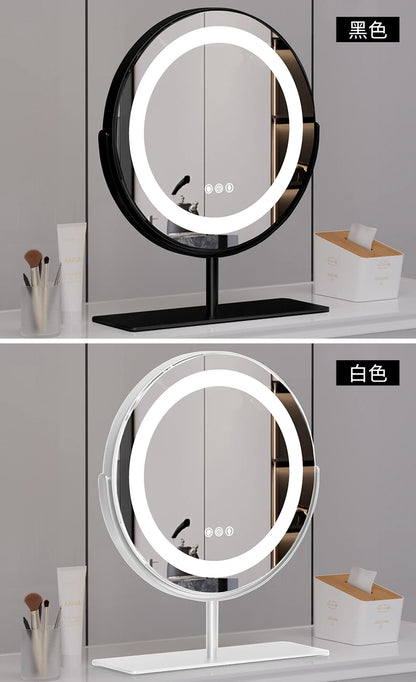 Living Room Wall Mirror Dressing Led Light Standing Vanity Mirror Circle Round Espejo Redondo Home Decoration Accessories