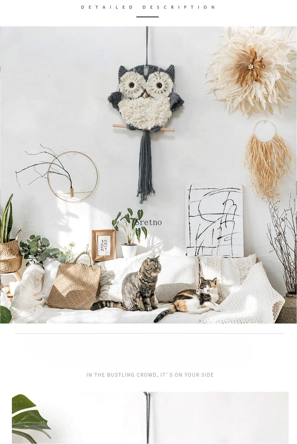 Nordic Boho Home Room Decoration Wall Decor Tapestry Creative Handmade Weaving Owl Tapestries Modern Simplicity Bedroom Decor