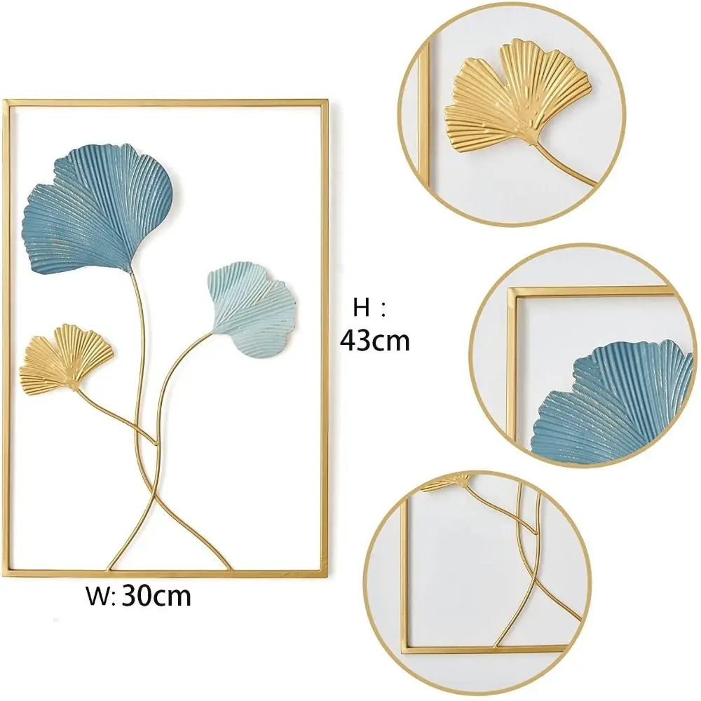 Room Wall Hanging Decor Home Decoration Handicraft Leaves Sculpture Desktop Ornaments Iron Arts Crafts Ginkgo Leaf Ornaments