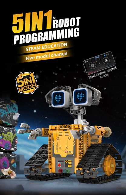5-in-1 transforming robot model assembly toy, electric robot building blocks toys, educational toy, children's birthday gift.