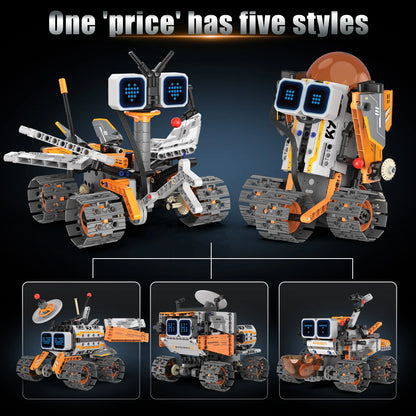 5-in-1 transforming robot model assembly toy, electric robot building blocks toys, educational toy, children's birthday gift.