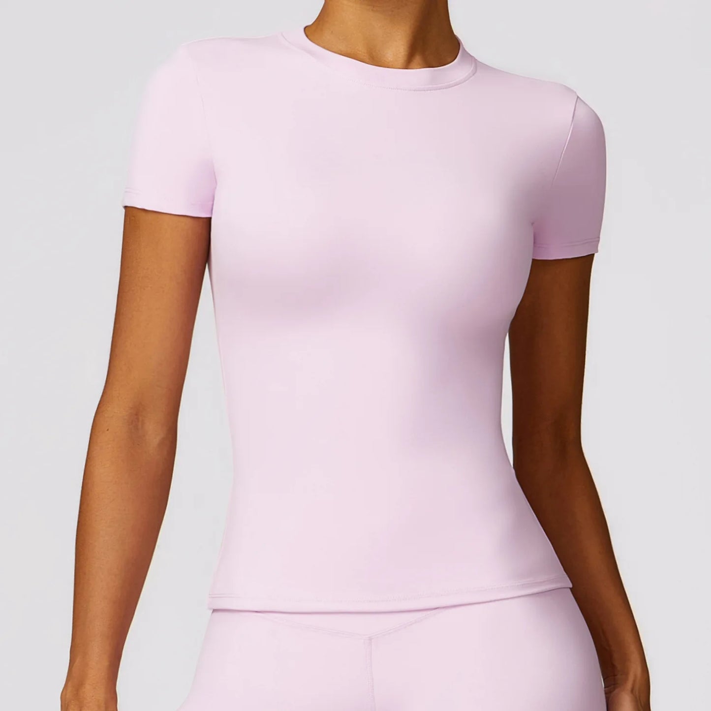 2024 Women Yoga Tops Quick Dry Sport Top Fitness Women Top Purple Solid Short Sleeve Outdoors Fitness Running Tops Gym T Shirt