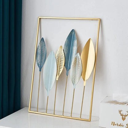 Room Wall Hanging Decor Home Decoration Handicraft Leaves Sculpture Desktop Ornaments Iron Arts Crafts Ginkgo Leaf Ornaments