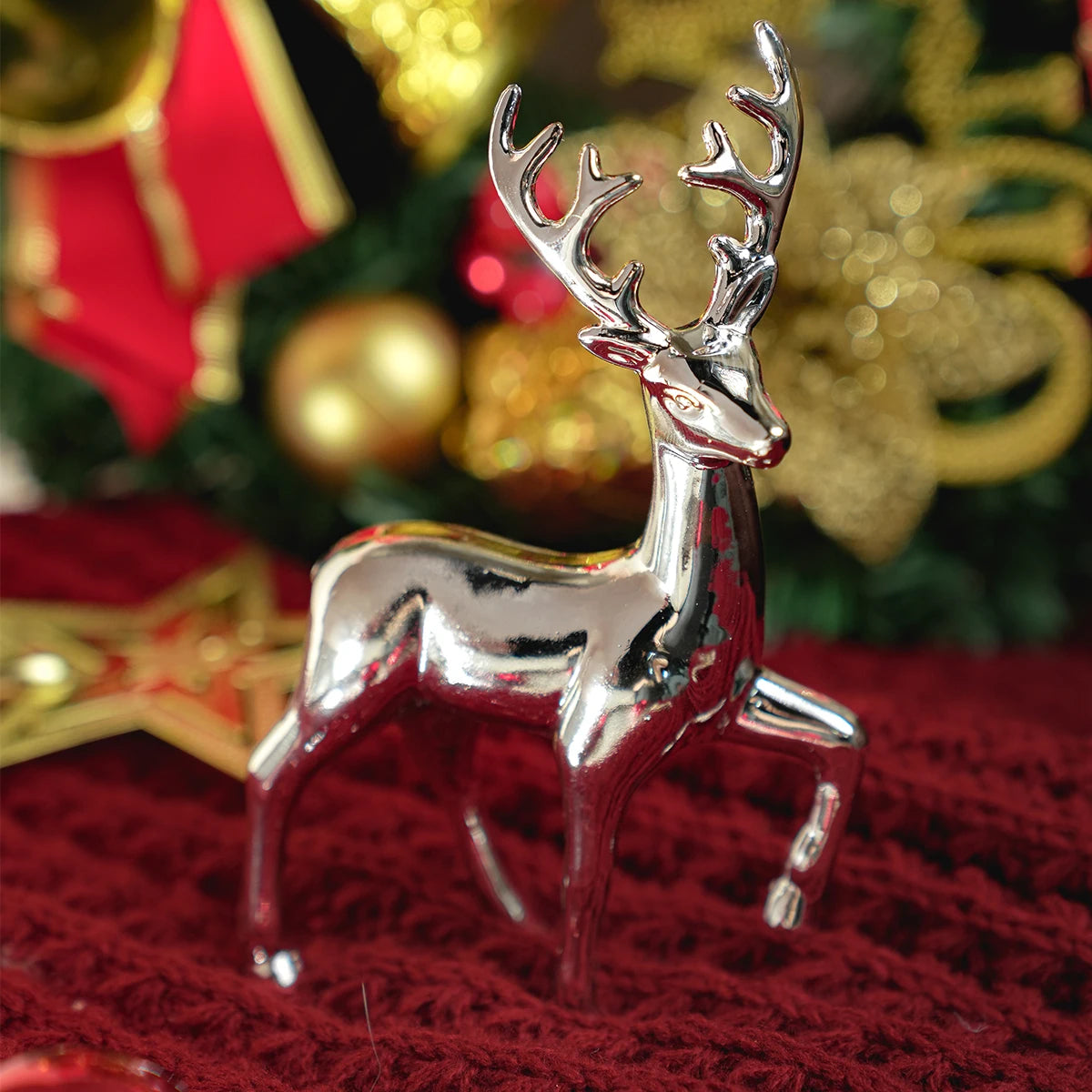 Room Decor Mother Deer Cute Kids Room Decor Sculptures Kawaii Miniatures Sculptures Christmas Home Decoration Fawn Figurines