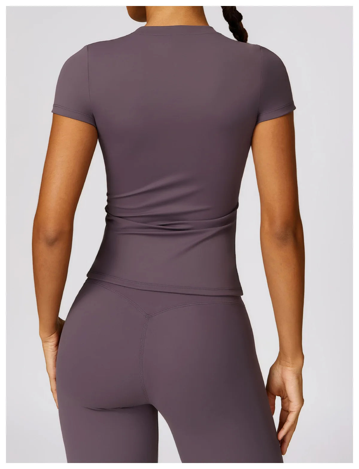 2024 Women Yoga Tops Quick Dry Sport Top Fitness Women Top Purple Solid Short Sleeve Outdoors Fitness Running Tops Gym T Shirt