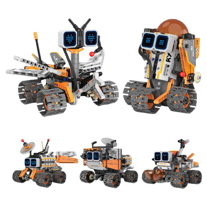 5-in-1 transforming robot model assembly toy, electric robot building blocks toys, educational toy, children's birthday gift.