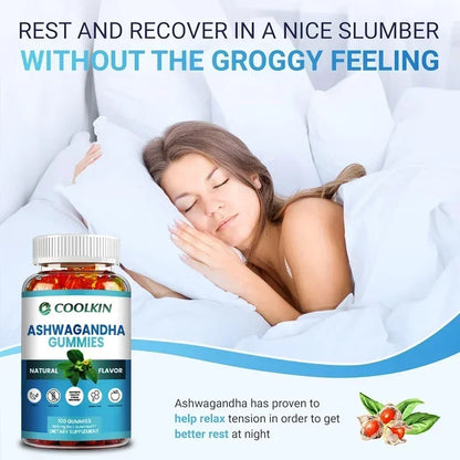 Ashwagandha Gummies - Relieve Stress, Improve Concentration, Promote Brain and Energy Balance, and Improve Sleep Health