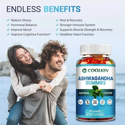Ashwagandha Gummies - Relieve Stress, Improve Concentration, Promote Brain and Energy Balance, and Improve Sleep Health