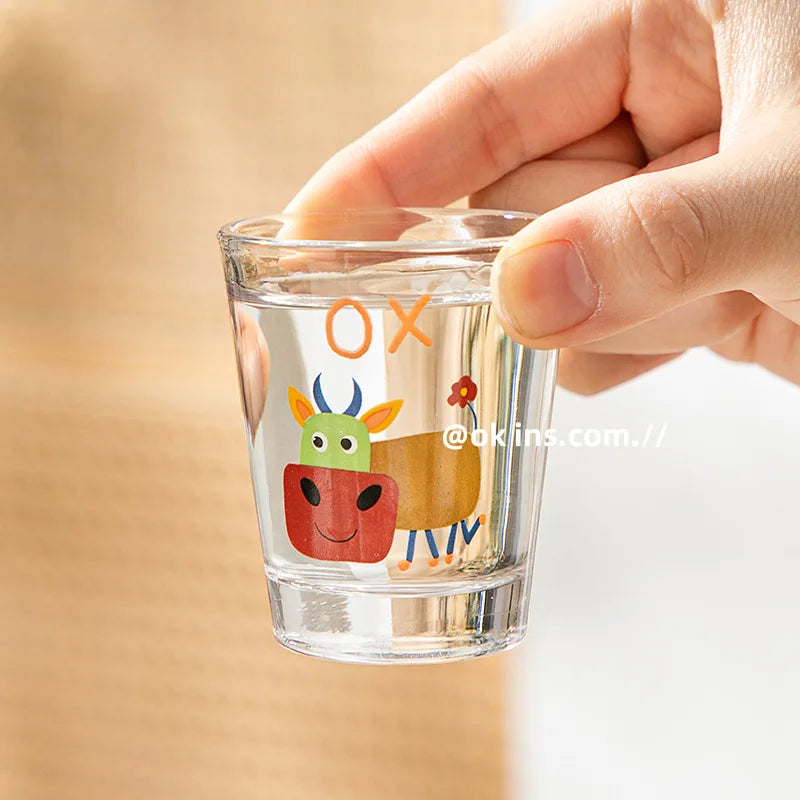 Shot Glass Soju Cup Household Small Wine Cup Creative Twelve Zodiac Wine Cup Mini Sake Glass Housewarming Christmas Gifts