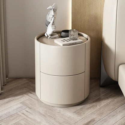 Home Living Room Sofa Side Cabinet, Creative Round Solid Wood Bedside Table, New Simple Modern Small Bedroom Storage Cabinet