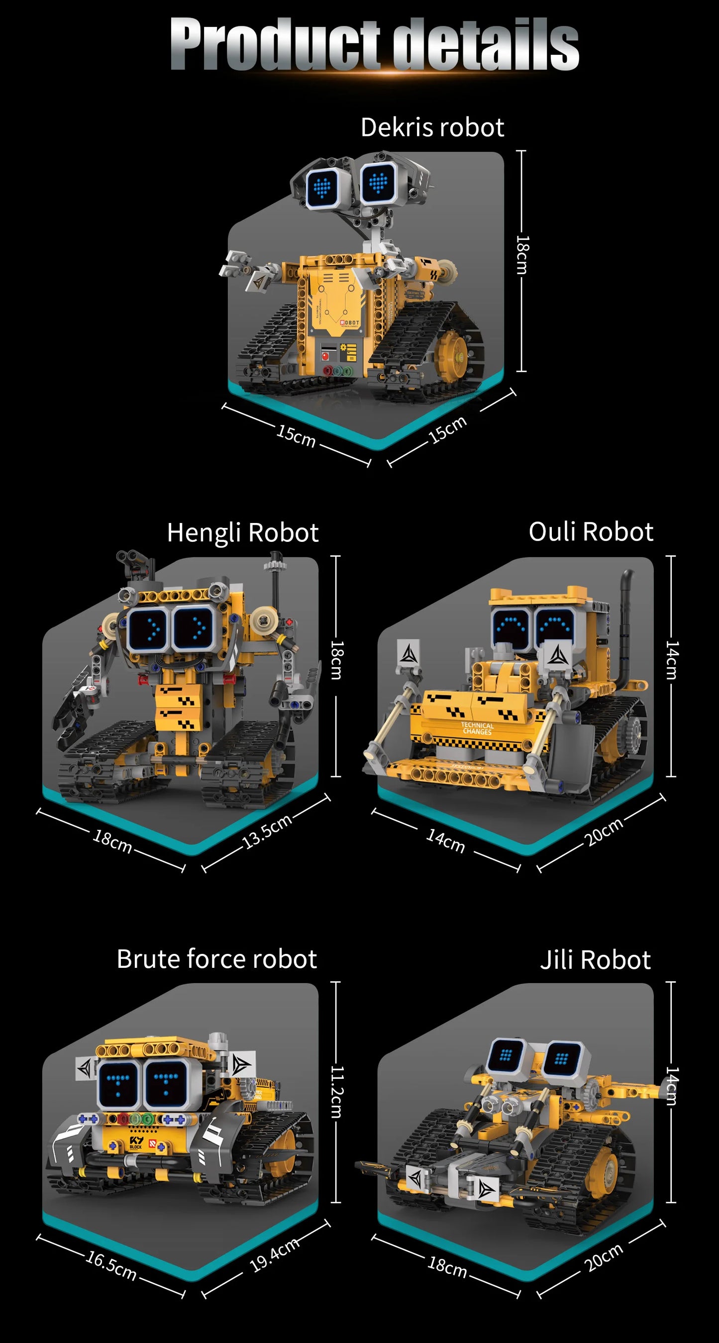 5-in-1 transforming robot model assembly toy, electric robot building blocks toys, educational toy, children's birthday gift.