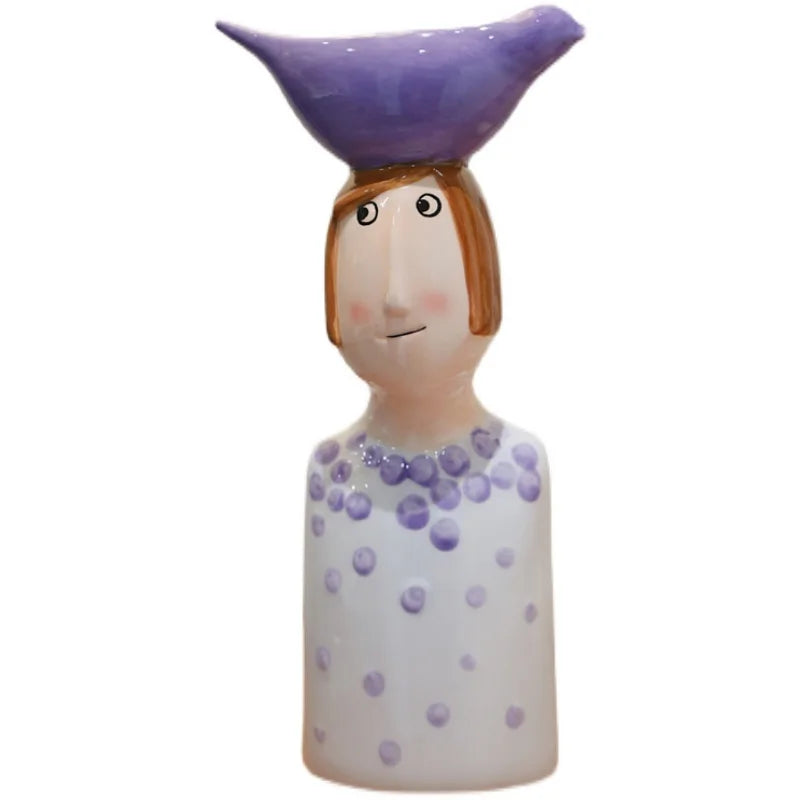 Vase Home Decor Room Decoration Ceramic Vases Desktop Art Sculpture Flower Arrangement Wedding Decoration Flower Pot Furnishing