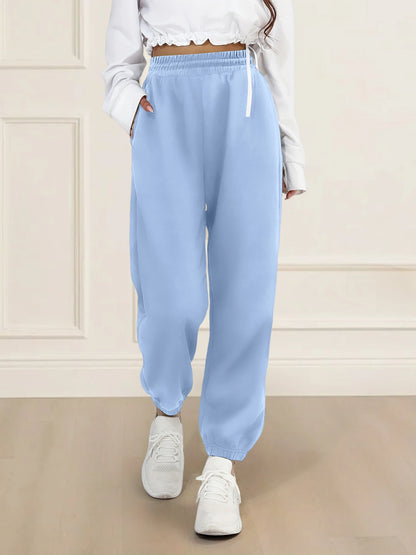 Trendy Baggy Joggers for Women High Waist Soft Sweatpants Casual Trousers for Spring Autumn