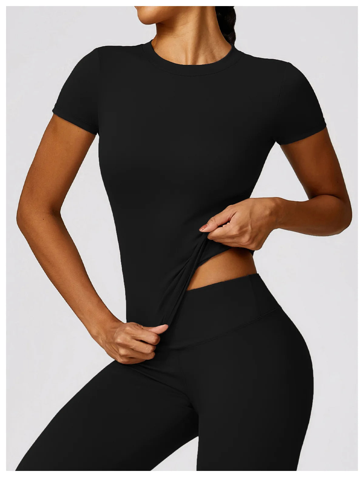 2024 Women Yoga Tops Quick Dry Sport Top Fitness Women Top Purple Solid Short Sleeve Outdoors Fitness Running Tops Gym T Shirt
