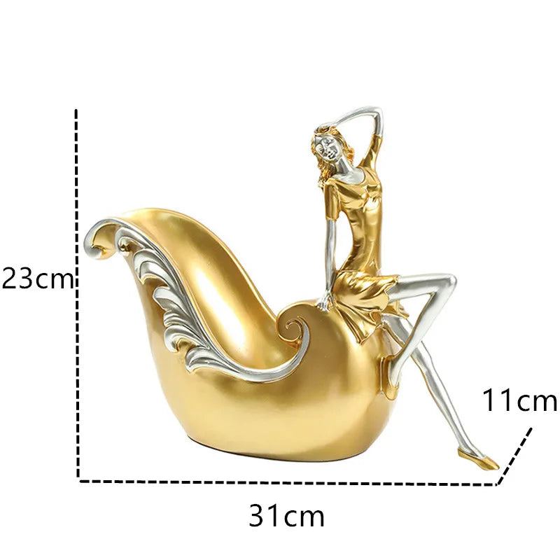Decorative Wine Holder Shelf For Bottles Rack Wine Storage Resin Bar Cabinet Display Stand Decor Table Top Dancing Girl Grace