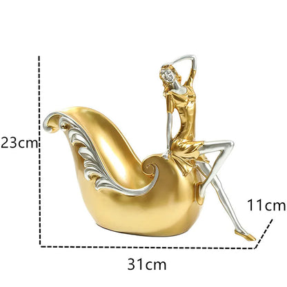 Decorative Wine Holder Shelf For Bottles Rack Wine Storage Resin Bar Cabinet Display Stand Decor Table Top Dancing Girl Grace